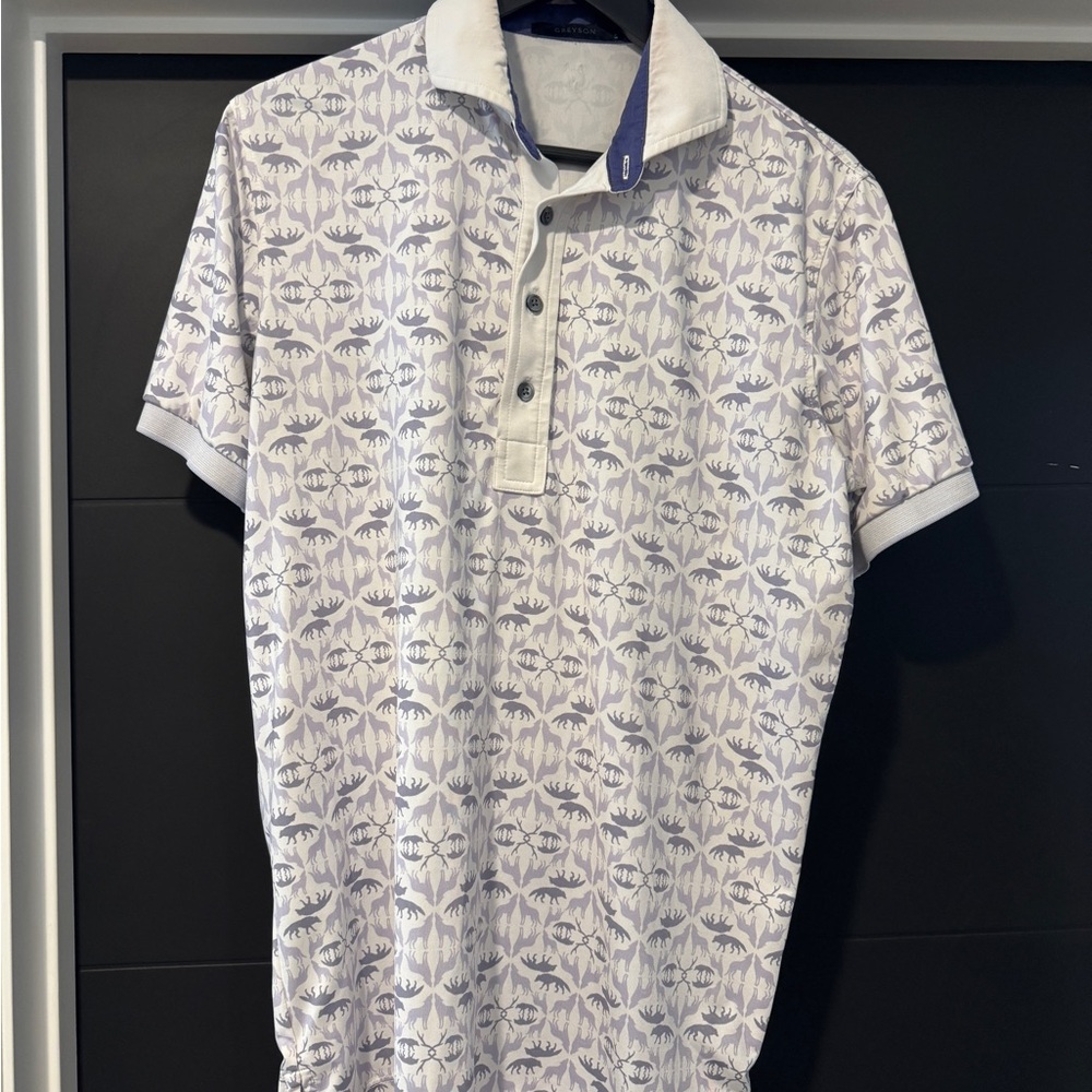 Greyson Clothiers White/Purple Golf Polo Men’s Small